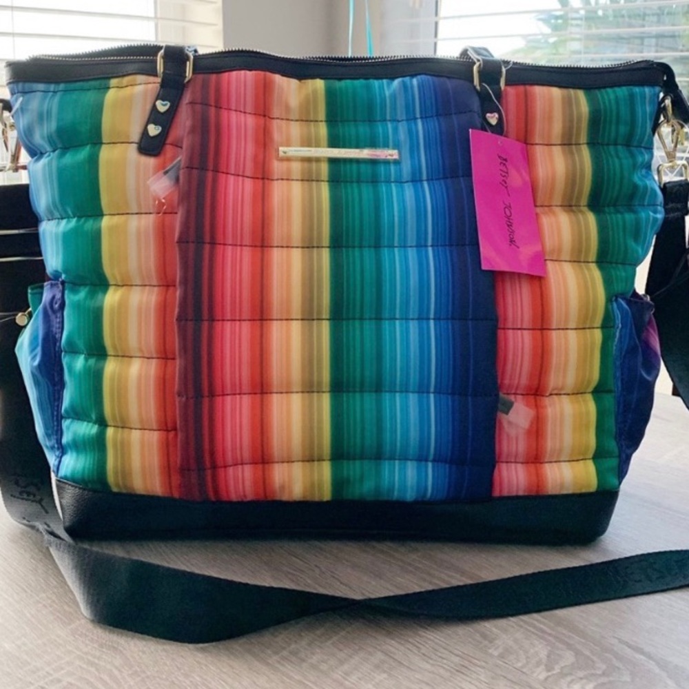 Betsey Johnson Large Rainbow Tote Bag